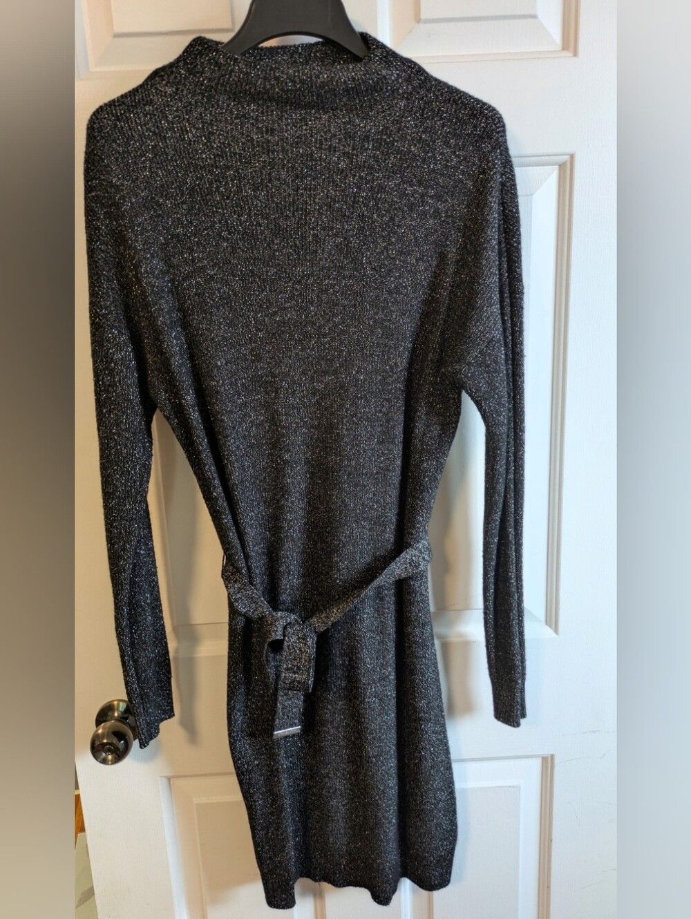 Michael Kors Shimmer Tie-Waist Sweater Dress